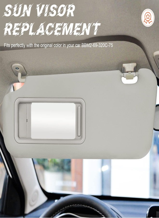 ILONPA Gray Driver Left Side Sun Visor Replacement Compatible with 2010 2011 2012 2013 Mazda 3 Replace BBM2-69-320C-75 - Image 3